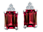 Tommaso Design™ Emerald Cut 8x6mm Created Ruby Earrings