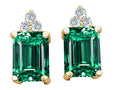 Tommaso Design™ Simulated Emerald Octagon Cut Emerald And Earrings
