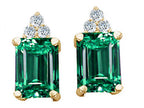 Tommaso Design™ Simulated Emerald Octagon Cut Emerald And Earrings