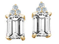 Tommaso Design™ Genuine White Topaz Emerald Octagon Cut Earrings