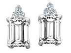 Tommaso Design™ Genuine White Topaz Emerald Octagon Cut Earrings
