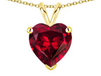 Star K™ 8mm Heart Created Ruby Pendant Necklace