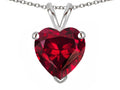 Star K™ 8mm Heart Created Ruby Pendant Necklace