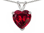 Star K™ 8mm Heart Created Ruby Pendant Necklace