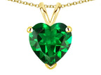 Star K ™ 8mm Heart Simulated Emerald Pendant Necklace