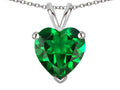 Star K ™ 8mm Heart Simulated Emerald Pendant Necklace