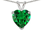 Star K ™ 8mm Heart Simulated Emerald Pendant Necklace