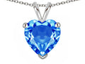 Star K ™ 8mm Heart Genuine Blue Topaz Pendant Necklace