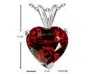 Star K ™ 8mm Heart Genuine Garnet Pendant Necklace