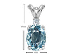 Tommaso Design™ Oval 8x6 mm Simulated Aquamarine Pendant Necklace