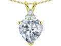 Tommaso Design™ 8mm Heart Shape Genuine White Topaz Heart Pendant Necklace