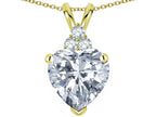 Tommaso Design™ 8mm Heart Shape Genuine White Topaz Heart Pendant Necklace