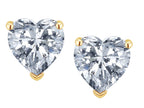 Star K™ Heart Shape 6mm Genuine White Topaz Earrings Studs