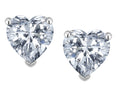 Star K™ Heart Shape 6mm Genuine White Topaz Earrings Studs