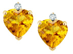 Star K™ Heart Shape 7mm Genuine Citrine Earrings Studs