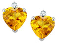 Star K™ Heart Shape 7mm Genuine Citrine Earrings Studs