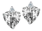Tommaso Design™ Heart Shape Genuine White Topaz Earrings Studs