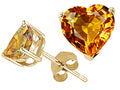 Tommaso Design™ Heart Shape Genuine Citrine and Earrings Studs