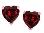 Star K™ Heart Shape 6mm Genuine Garnet Earrings Studs
