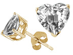 Tommaso Design™ Heart Shape Genuine White Topaz and Earrings Studs