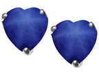 Tommaso Design™ Heart Shape Created Star Sapphire Earrings Studs
