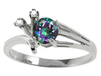 Tommaso Design Round 5mm Mystic Rainbow Topaz Ring