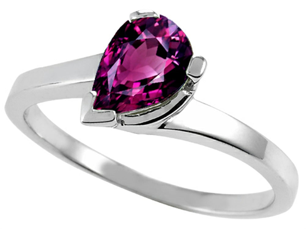 Tommaso Design Pear Shape 7x5mm Genuine Rhodolite Ring