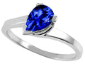 Tommaso Design Pear Shape 7x5mm Created Blue Sapphire Ring