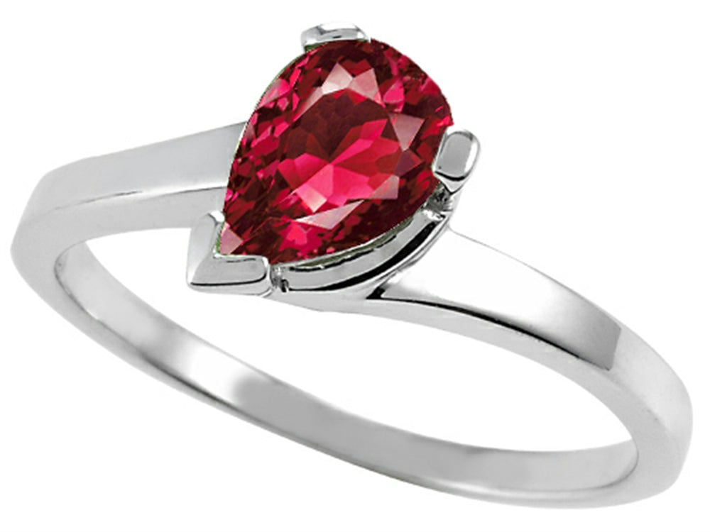 Tommaso Design Pear Shape Created Ruby Ring