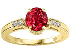 Tommaso Design Round 7mm Created Ruby Engagement Ring