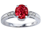 Tommaso Design Round 7mm Created Ruby Engagement Ring