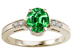 Tommaso Design Round 7mm Simulated Emerald And Engagement Ring