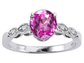 Tommaso Design Round 7mm Created Pink Sapphire Engagement Ring