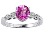 Tommaso Design Round 7mm Created Pink Sapphire Engagement Ring