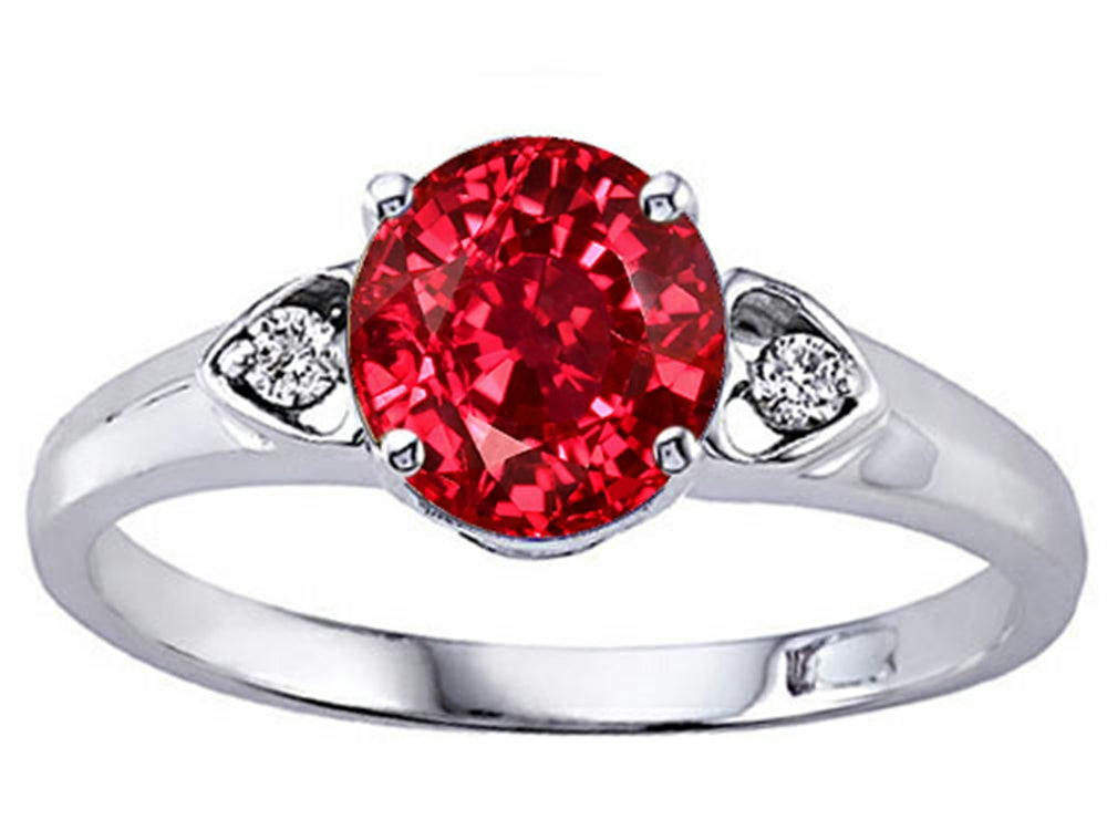 Tommaso Design Round Created Ruby Engagement Ring