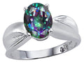 Tommaso Design Oval 9x7mm Mystic Rainbow Topaz Ring