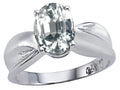 Tommaso Design Oval 9x7mm Genuine White Topaz Ring