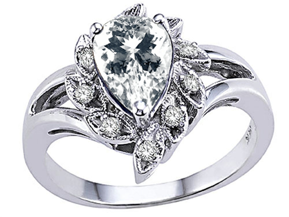 Tommaso Design Genuine White Topaz Ring