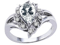 Tommaso Design Genuine White Topaz Ring