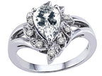 Tommaso Design Genuine White Topaz Ring