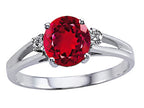 Tommaso Design Round 7mm Created Ruby Ring