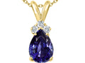 Tommaso Design™ Pear Shape 8x6mm Genuine Iolite Pendant Necklace