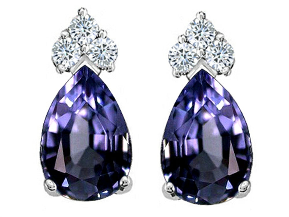 Tommaso Design™ Pear Shape 8x6mm Genuine Iolite Earrings