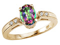 Tommaso Design Oval 7x5 mm Mystic Rainbow Topaz Ring