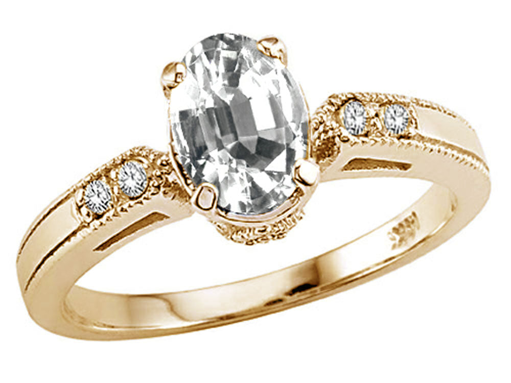 Tommaso Design Genuine White Topaz Ring