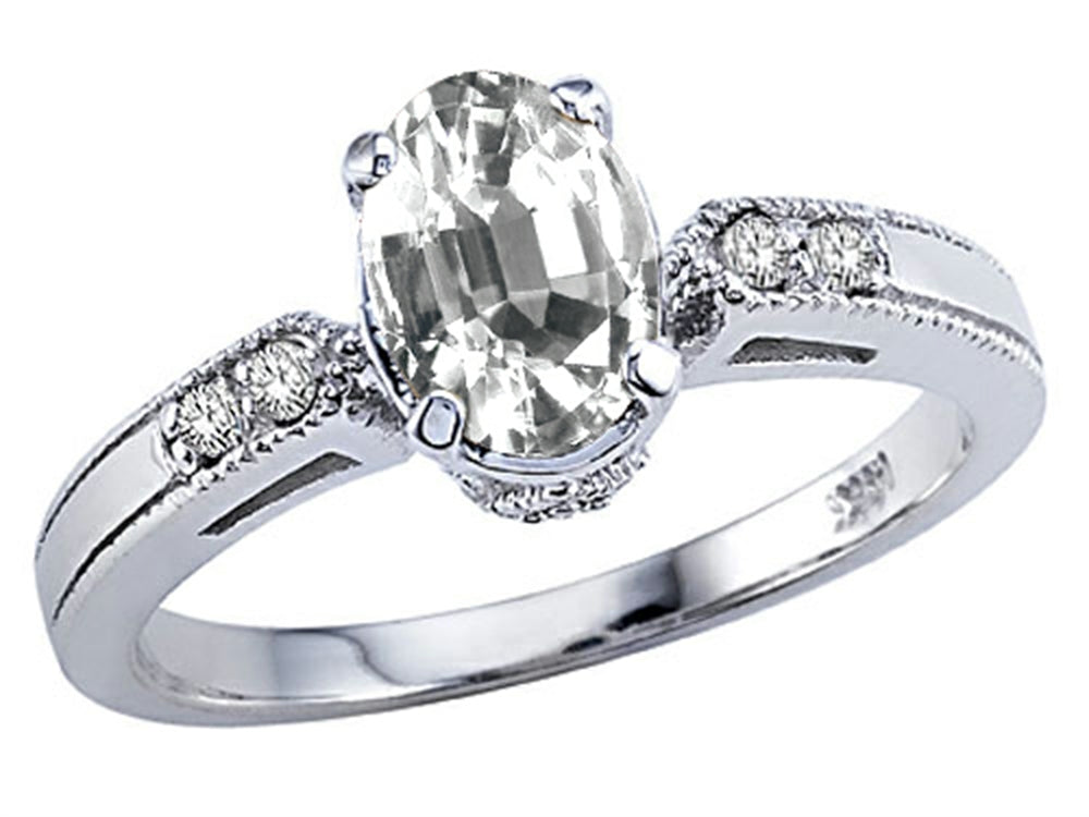Tommaso Design Genuine White Topaz Ring