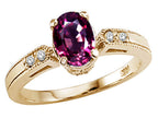 Tommaso Design Oval 7x5 mm Genuine Rhodolite Ring