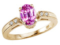 Tommaso Design Oval 7x5 mm Created Pink Sapphire Ring