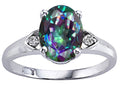 Tommaso Design Oval 9x7mm Mystic Rainbow Topaz Ring