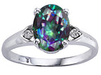 Tommaso Design Oval 9x7mm Mystic Rainbow Topaz Ring